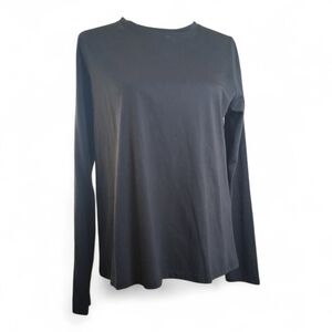 Eileen Fisher Black Fitted Long Sleeve Tee Size SP